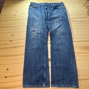 Vintage Y2K Levi's 514 Jeans Mens 36x32 Blue Slim Straight Pants Cotton Distress